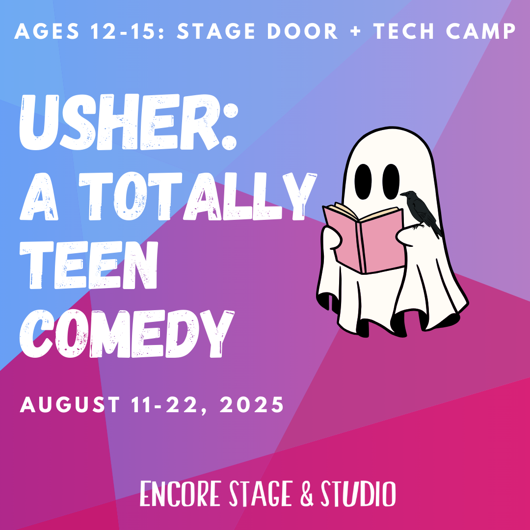 ages 12-15, stage door, camp, summer camp, camp graphic, comedy, ghost, graphic